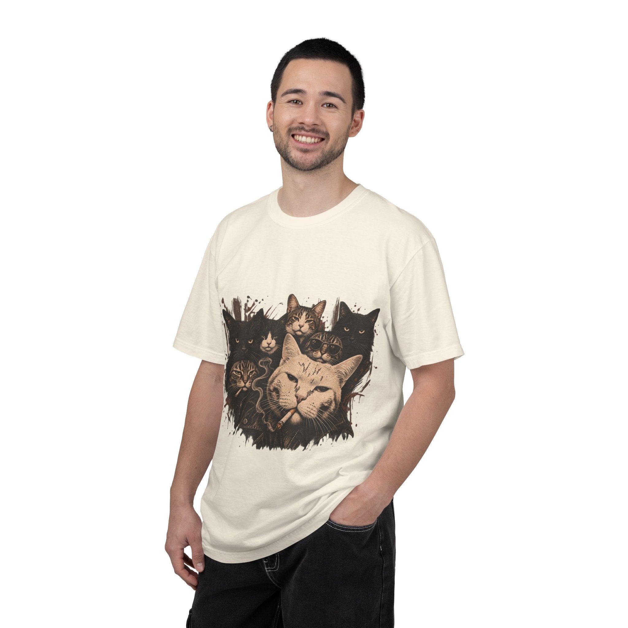 Cat Pack Graphic T-Shirt — Vintage Multi-Cat Illustration Tee