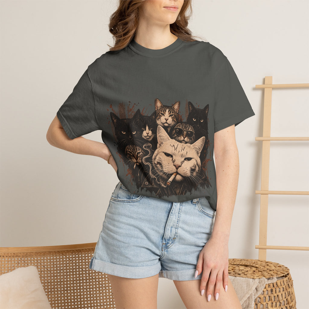 Cat Pack Graphic T-Shirt — Vintage Multi-Cat Illustration Tee