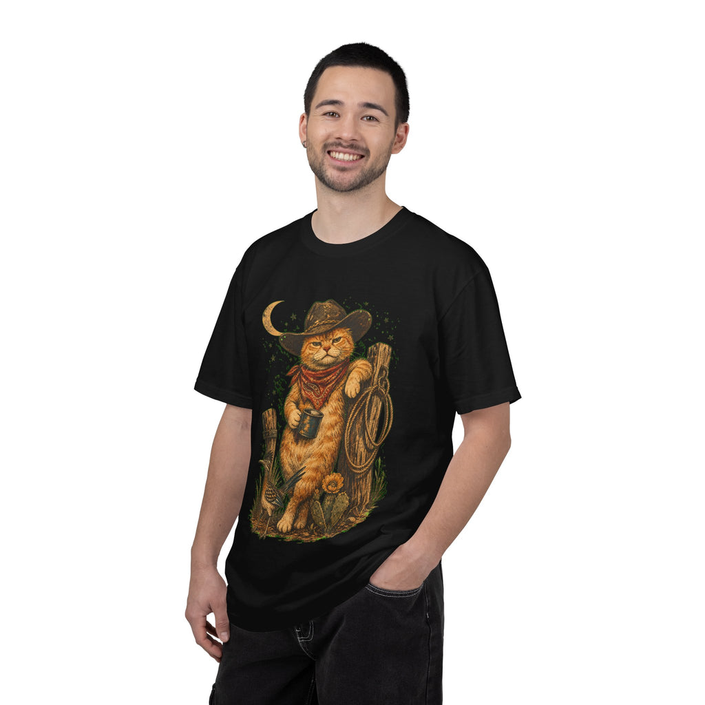 Cowboy Cat T-Shirt — Western Cat Graphic Tee with Lasso & Bandana