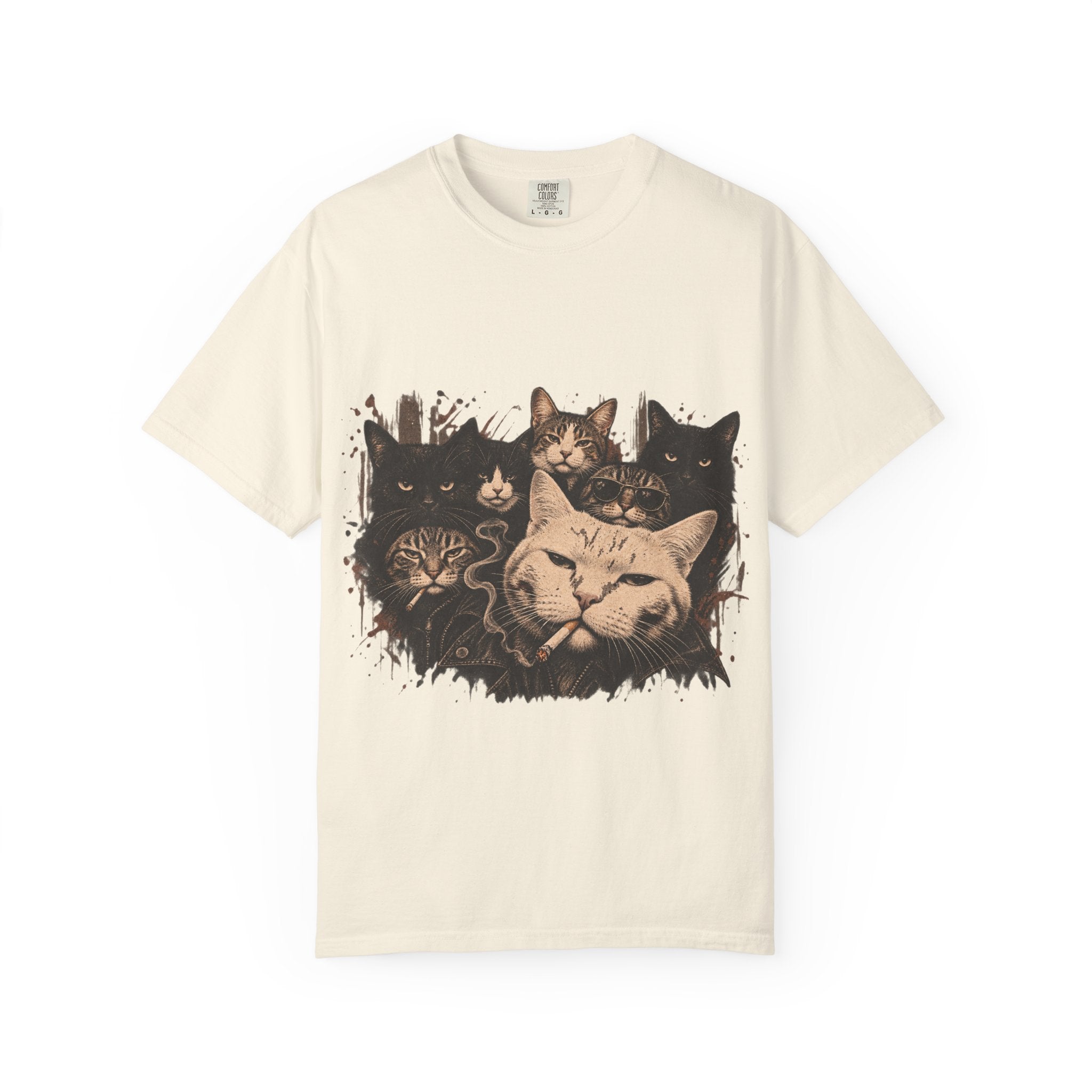 Cat Pack Graphic T-Shirt — Vintage Multi-Cat Illustration Tee