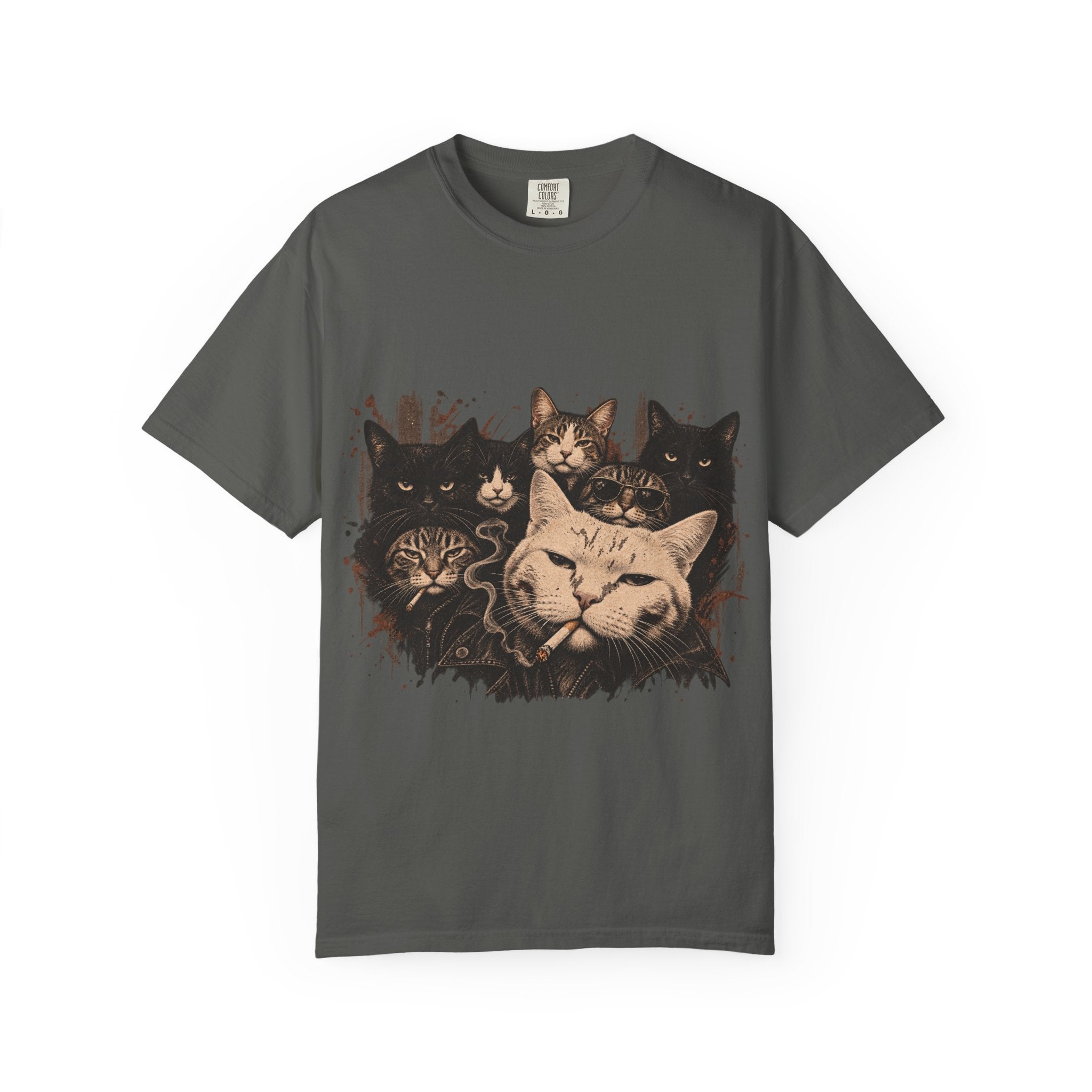 Cat Pack Graphic T-Shirt — Vintage Multi-Cat Illustration Tee