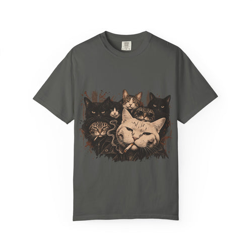 Cat Pack Graphic T-Shirt — Vintage Multi-Cat Illustration Tee