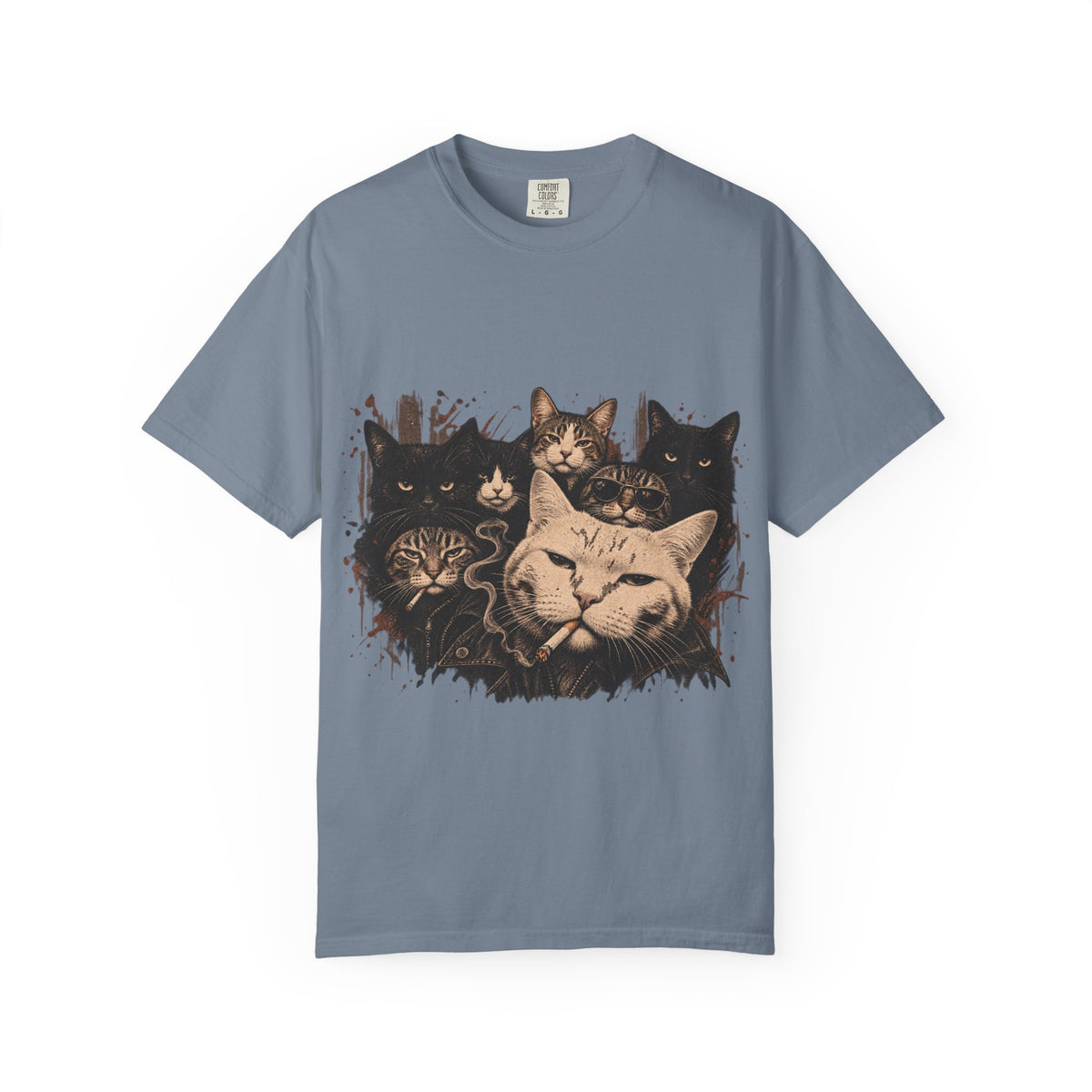 Cat Pack Graphic T-Shirt — Vintage Multi-Cat Illustration Tee