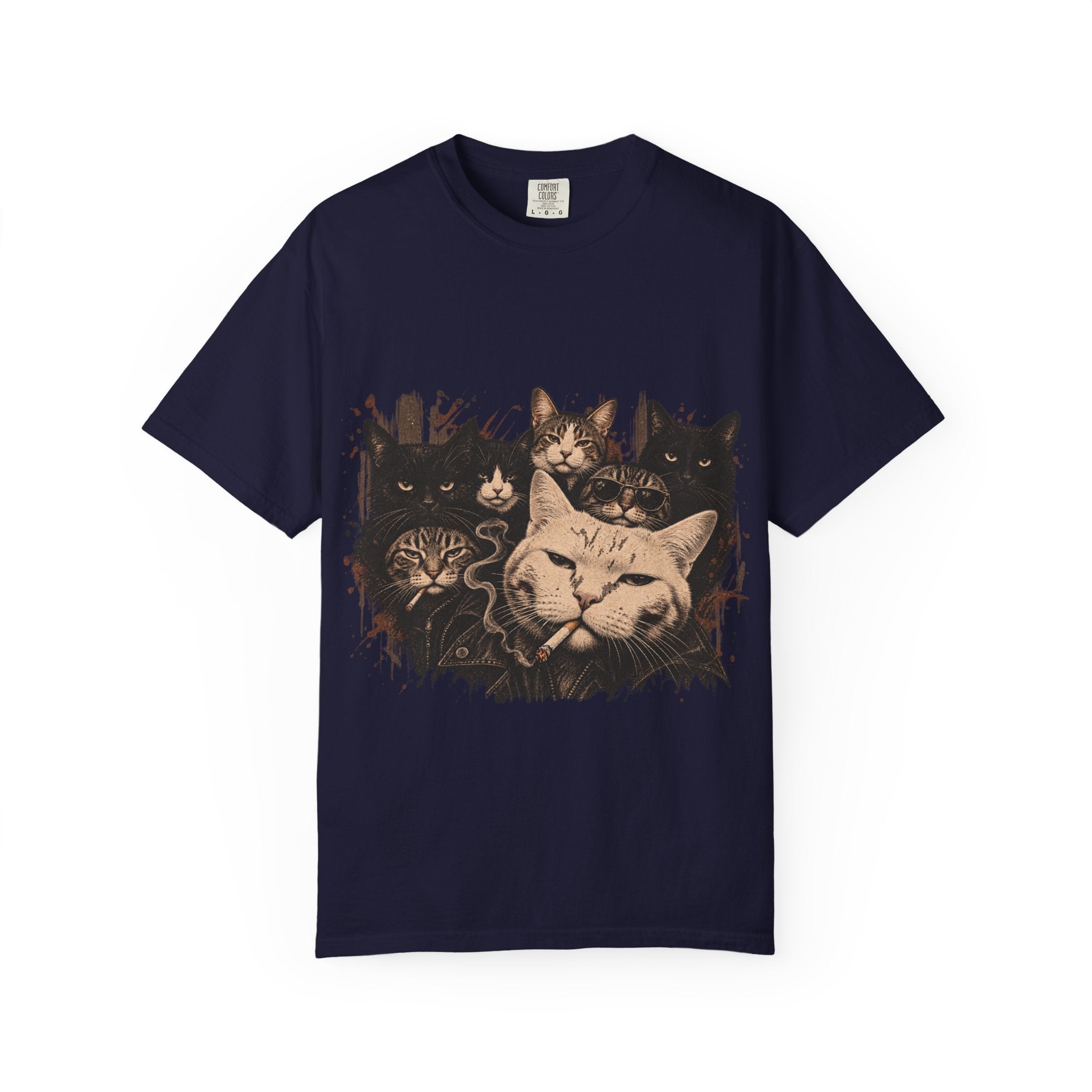 Cat Pack Graphic T-Shirt — Vintage Multi-Cat Illustration Tee